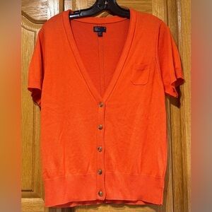 American Eagle Outfitters Tangerine Cotton/Rayon Blend Cardigan Women's XL